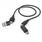 Cablu de Alimentare 4 in 1 USB C MicroUSB Negru