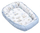 Babynest cu doua fete Nichiduta din bumbac Waffle Blue Deer