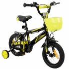 Bicicleta 14 inch Makani cu roti ajutatoare Diablo Black Yellow