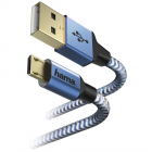 Cablu de Date Reflective Micro USB Albastru