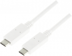 Cablu de date adaptor Logilink USB C Male la USB C Male 1 m White ampe