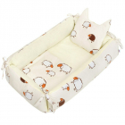 Set 3 piese New Baby baby nest cu paturica si pernuta cu urechi Sheep 