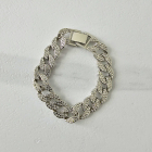Bratara Cuban Chain din inox incrustat cu zirconiu Unisex Silver