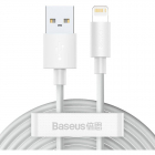 Cablu de date Wisdom USB Lightning Fast Charging 2 4A 1 5m Alb Set 2 b