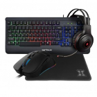 Kit Gaming Kayel 4 in 1 Tastatura Mouse Casti Mousepad Negru