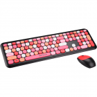Kit tastatura si mouse 9920RD Wireless Colourful Rosu