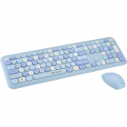 Kit tastatura si mouse 9920BL Wireless Colourful Albastru