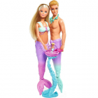 Set Simba Steffi Love Mermaid Family Steffi si Ken cu Accesorii 29 cm