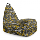 Fotoliu Puf Bean Bag tip Chill XL Graffiti Retro Negru Si Galben