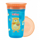 Nuby Cana magica 360 Cu supapa din silicon Cu capac 300 ml 6 luni Alba