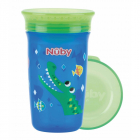 Nuby Cana magica 360 Cu supapa din silicon Cu capac 300 ml 6 luni Alba