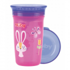 Nuby Cana magica 360 Cu supapa din silicon Cu capac 300 ml 6 luni Roz 