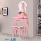 SER101 Set Masa roz toaleta cosmetica machiaj oglinda masuta vanity