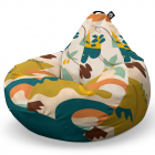 Fotoliu Puf Bean Bag tip Para XL Abstract Jungle Ocru