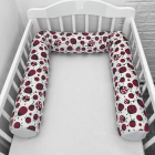 Perna bumper Deseda pentru pat bebe 180 cm buburuze rosii negre