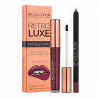 Set Makeup Revolution Ruj lichid Retro Luxe Metallic Worth It 5 5 ml C