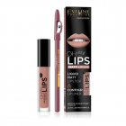 Kit de buze Oh My Lips Matt Eveline Cosmetics Concentratie Set Nuanta 