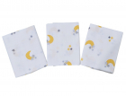 Set 3 paturici muselina din bumbac organic Nichiduta 90x90cm Yellow mo