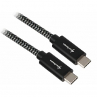 Cablu de date USB C 0 5m Black Grey Aluminum Braid