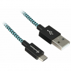 Cablu de date USB 0 5m Black Blue Aluminum Braid