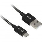 Cablu de date USB 0 5m Black Grey Aluminum Braid