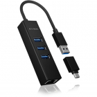 HUB USB IB HUB1419 LAN Negru