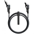 Cablu de date Kevlar 2x USB Type C Micro USB USB A 1 5m Negru