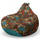 Fotoliu Puf Bean Bag tip Para XL Graffiti Retro Maro