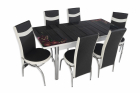 Set masa extensibila cu 6 scaune Arta Table Flori de camp pal melamina
