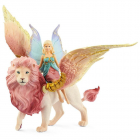 Figurina Bayala Fairy in Flight on Winged Lion