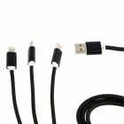 Cablu incarcare USB 3 in 1 1m Black