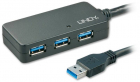 Hub USB LINDY 4 porturi USB 3 0 Active Hub Pro 10m Negru