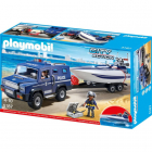 Set de Constructie Playmobil Camion De Politie Cu Barca