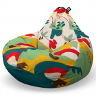 Fotoliu Puf Bean Bag tip Para XL Abstract Jungle Verde