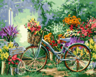 Set pictura pe numere Bicicleta cu flori