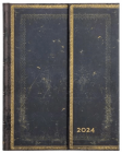 Agenda 2024 12 Month Hardcover Ultra Verso Wrap Old Leather Arabica