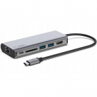 Statie HUB USB C 6 In 1 Pentru Laptop Gri