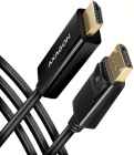 Cablu video AXAGON DisplayPort v1 2 Male HDMI v1 4b Male 1 8m negru