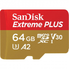 Card Extreme PLUS R200 W90 microSDXC 64GB UHS I U3 A2 Class 10 cu adap