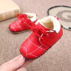 Pantofiori rosii imblaniti pentru fetite Bella