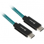 Cablu Date USB 3 1 C C Male 1m Aluminum Negru Albastru