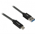 Cablu Date Impletit USB 3 1 A C Male 1m Aluminum Negru Gri