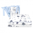 MimiNu Lenjerie patut 3 piese Cu protectie laterala Baby Shower Blue D