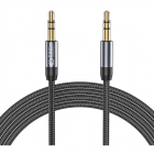 Cablu de date UltraBoost 2x AUX Mini Jack 3 5 mm 1 5m Negru