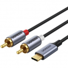 Cablu de date CM451 USB C tata la 2x RCA tata 1 5m Negru