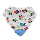 Baveta tip bandana cu jucarie dentitie bumbac blue