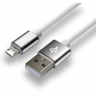 Cablu Date Incarcare USB Micro USB 1m Incarcare Rapida Silicon Alb