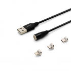 Cablu Date Incarcare USB USB C Micro USB A Lightning 2m Negru
