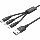 Cablu Date Incarcare USB USB C Micro USB B Lightning 1 2m Negru