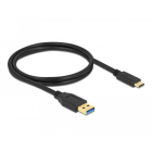 Cablu de date USB C USB A 1m Black